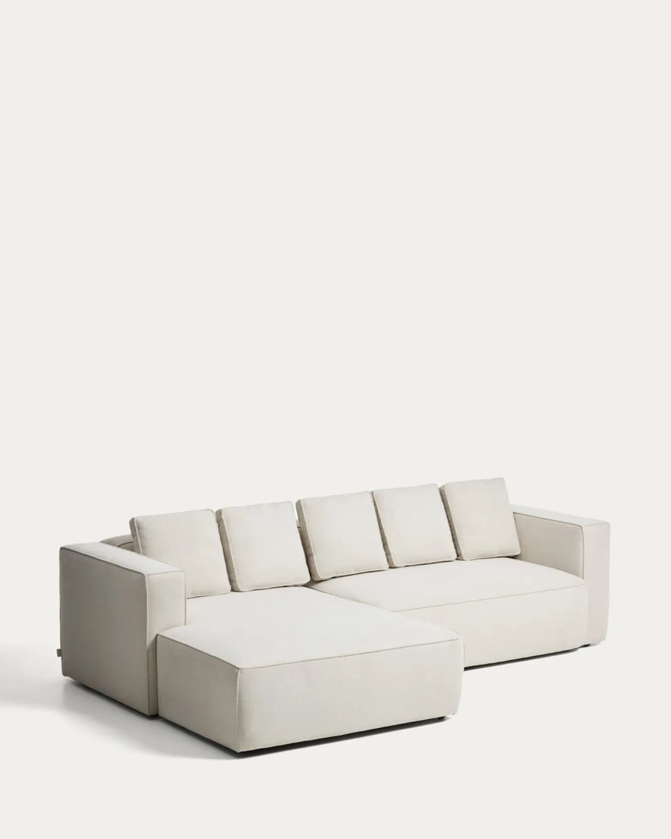 Kave Home Slaapbank Marela Chaise Longue Links Chenille Beige 276cm