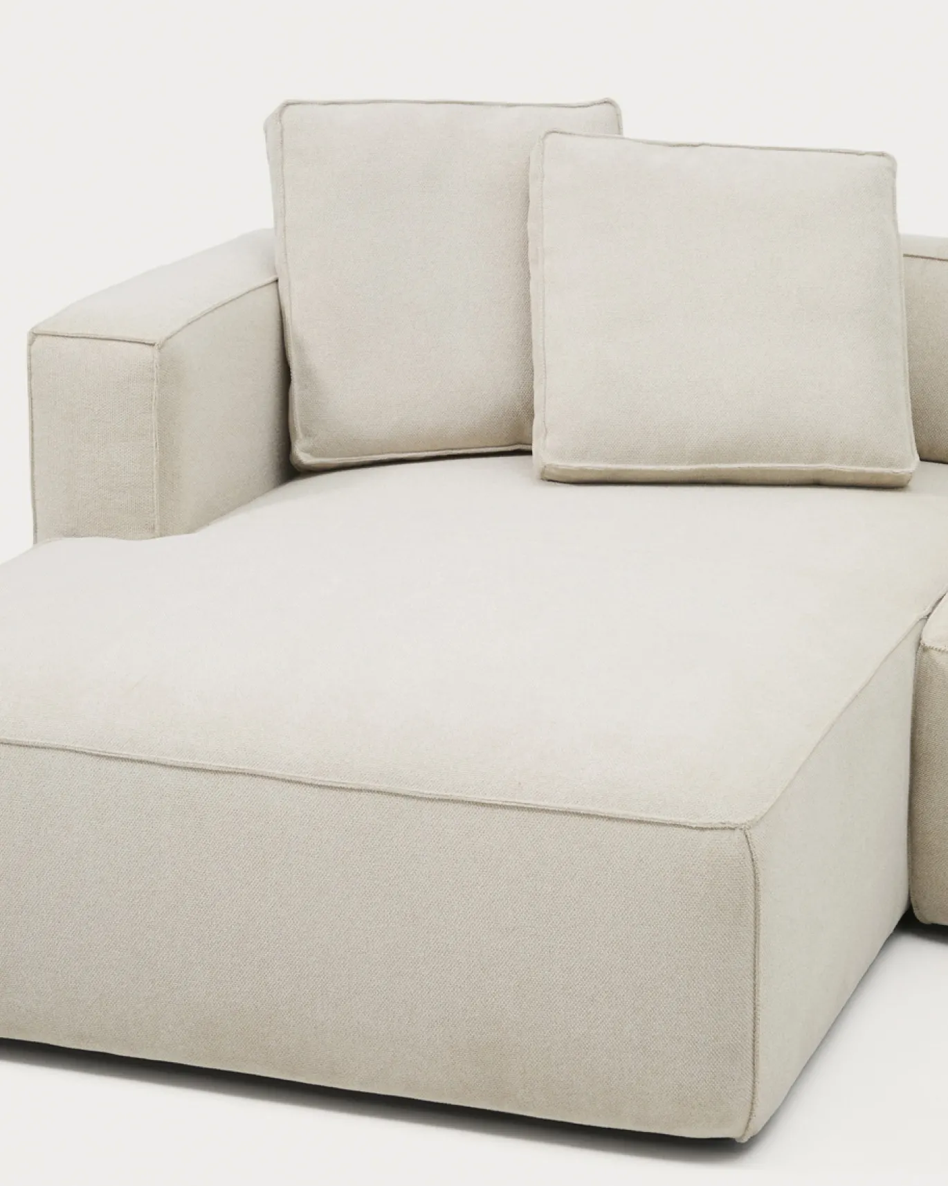 Kave Home Slaapbank Marela Chaise Longue Links Chenille Beige 236cm