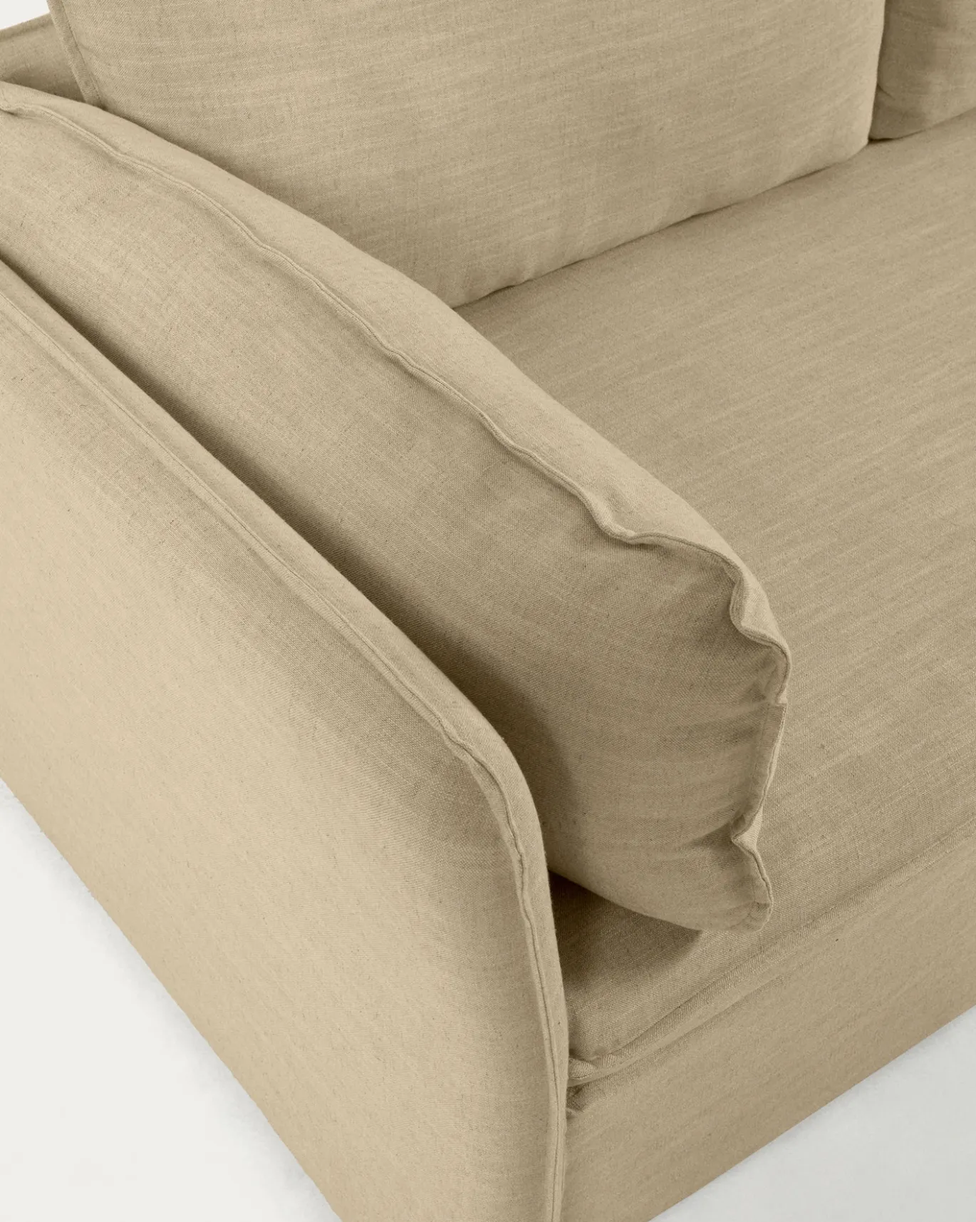 Kave Home Slaapbank Tanit Beige Massief Beukenhout 210cm