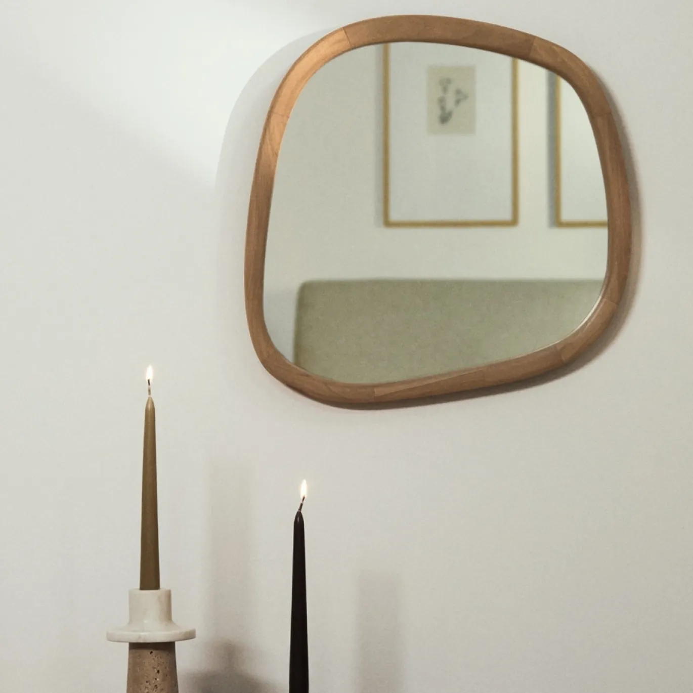 Kave Home Spiegel Alura Teakhout 45,5x47cm