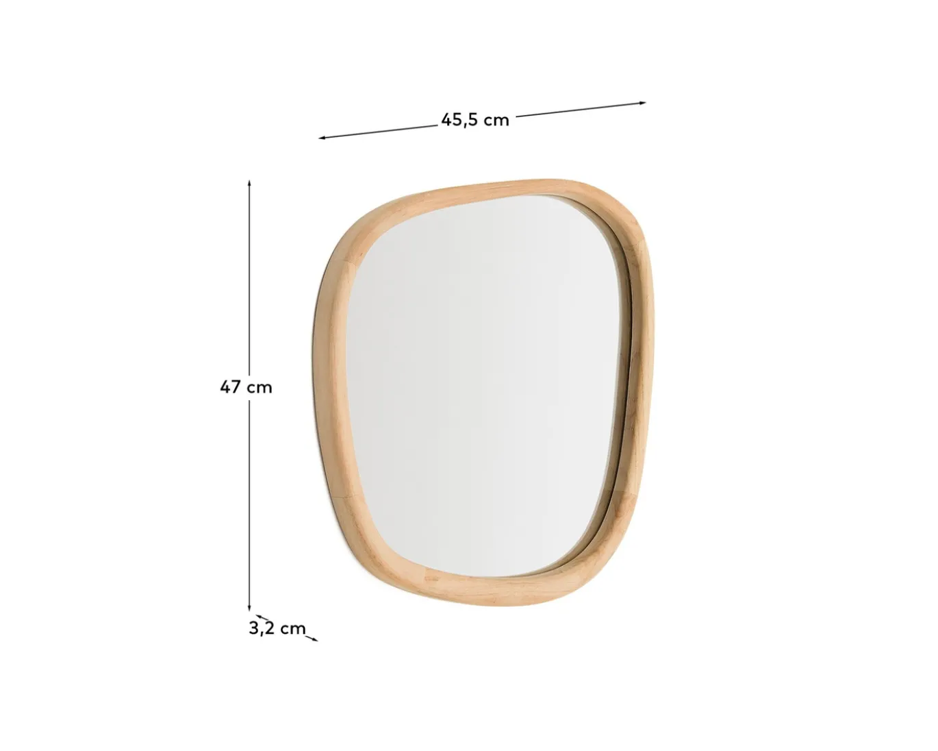 Kave Home Spiegel Alura Teakhout 45,5x47cm