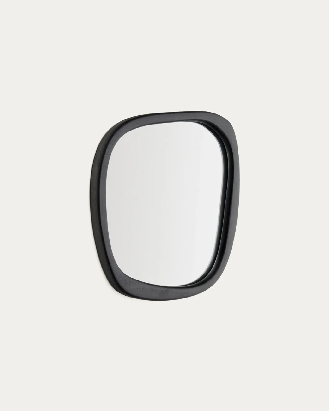 Kave Home Spiegel Alura Zwart Teakhout 45,5x47cm