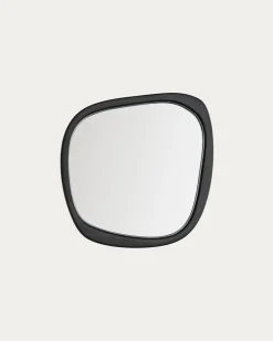 Kave Home Spiegel Alura Zwart Teakhout 45,5x47cm