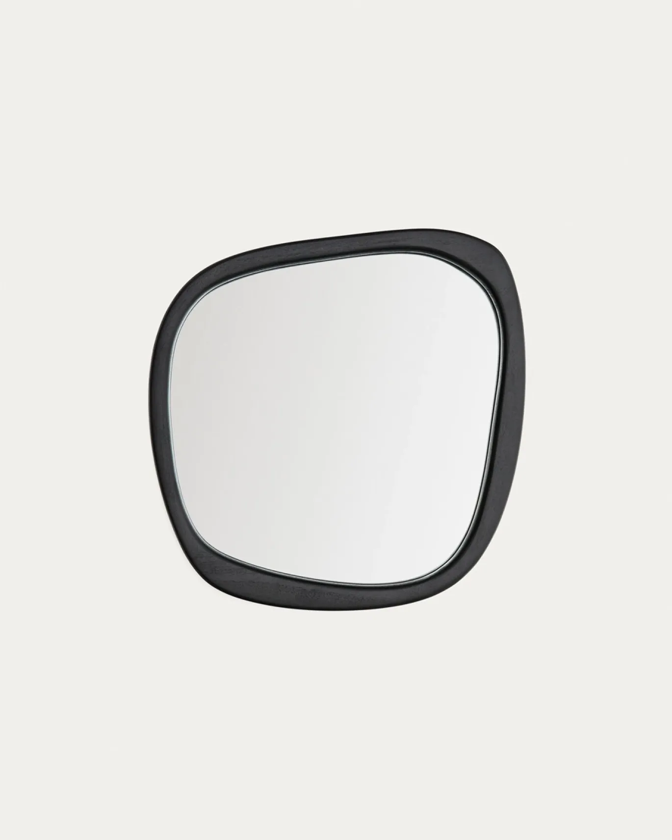 Kave Home Spiegel Alura Zwart Teakhout 45,5x47cm