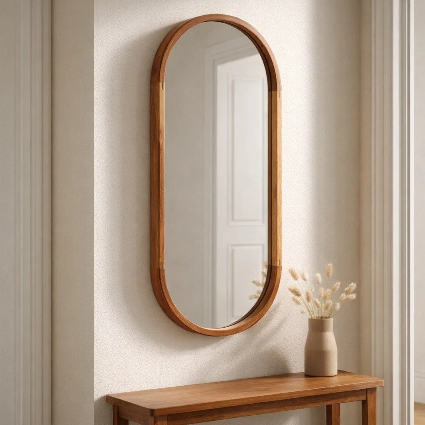 Kave Home Spiegel Berale Acaciahout 76cm