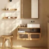 Kave Home Spiegel Kuveni Massief Teakhout 80x65cm