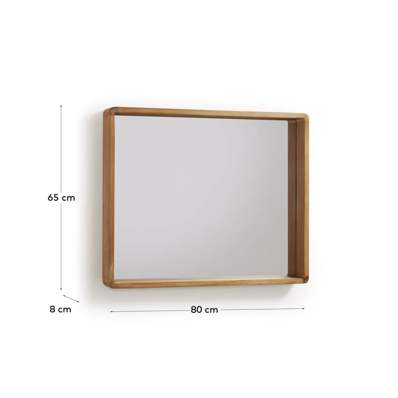 Kave Home Spiegel Kuveni Massief Teakhout 80x65cm