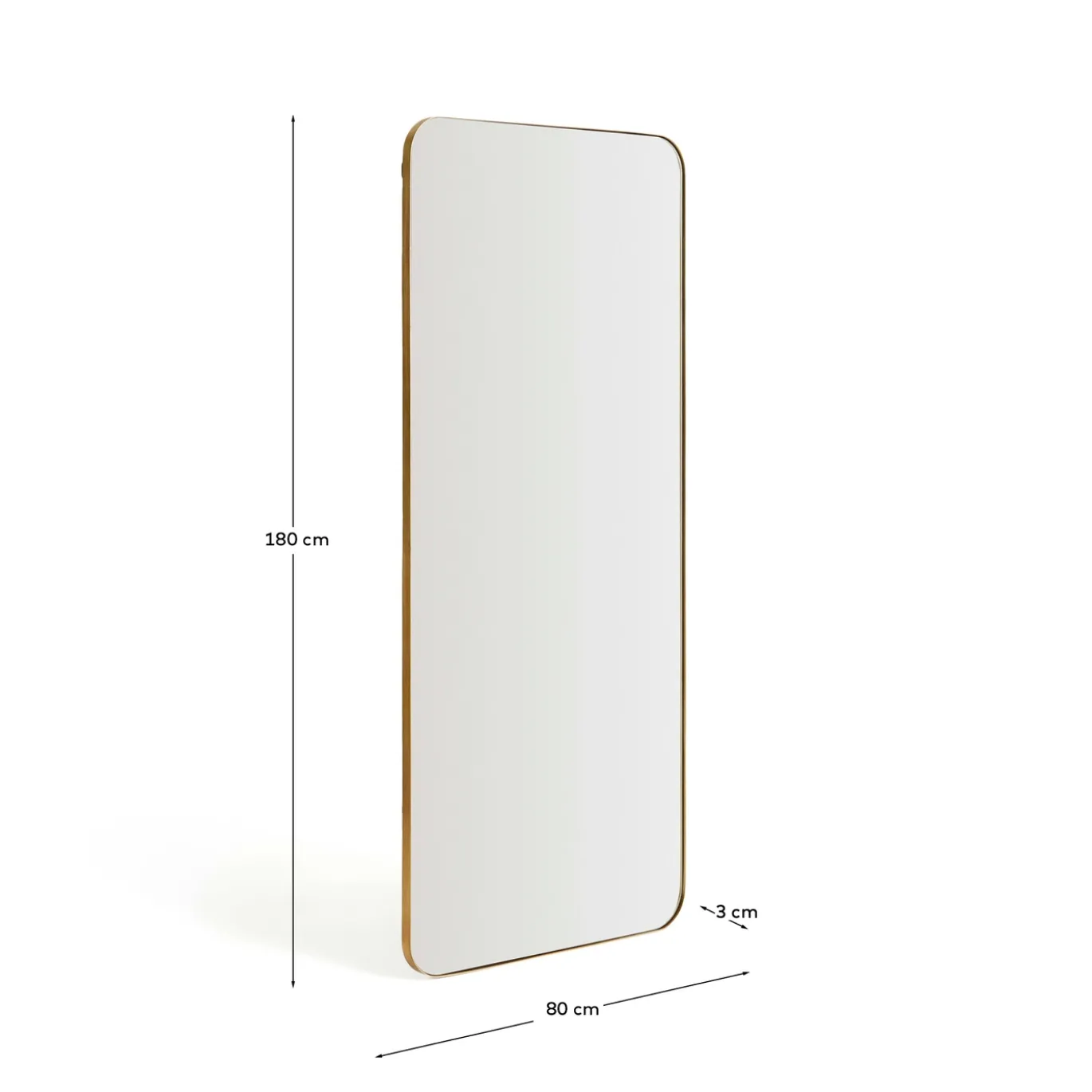 Kave Home Spiegel Marco Goudkleurig Metaal 80x180cm