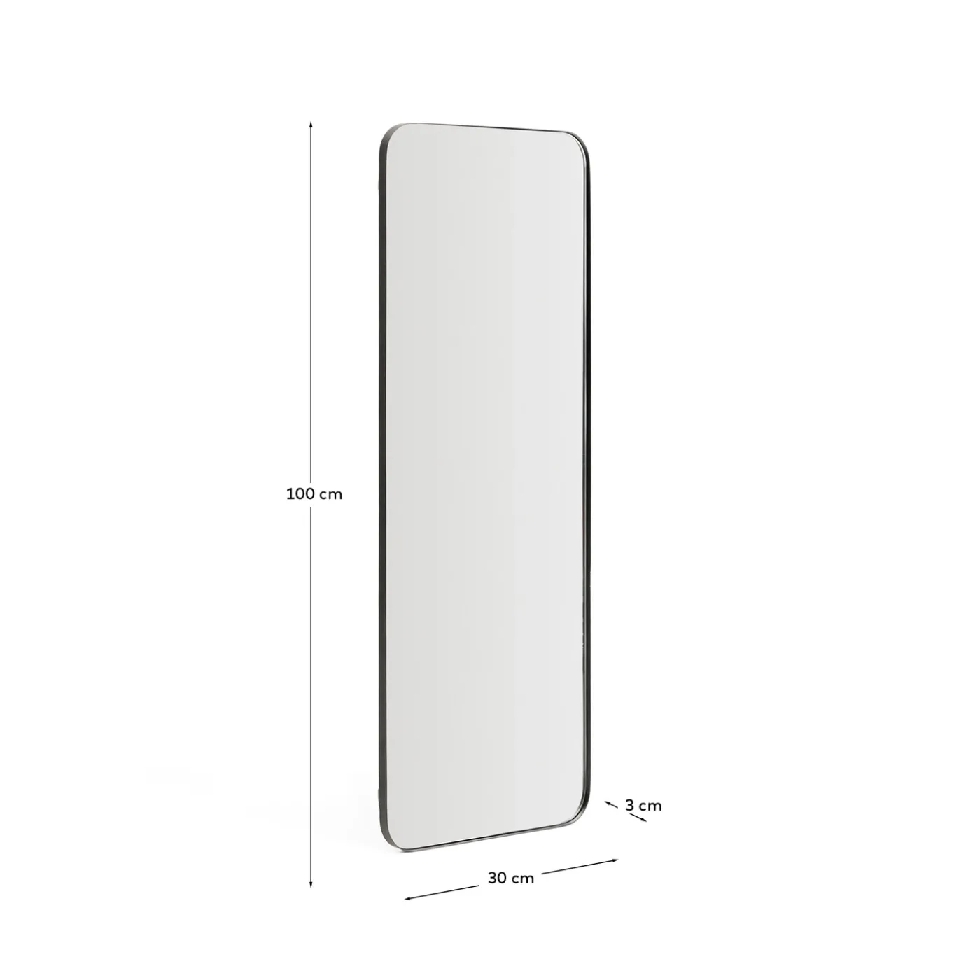 Kave Home Spiegel Marco Metaal Zwart 30cm