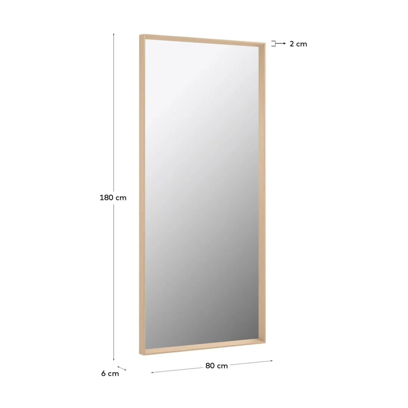 Kave Home Spiegel Nerina Naturel 80x180cm