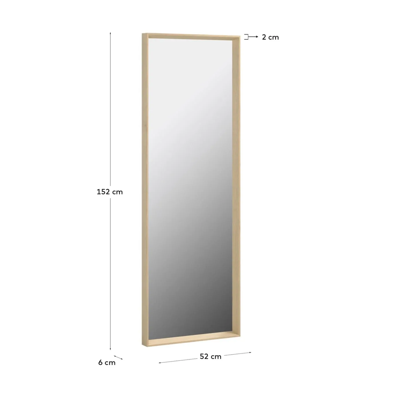 Kave Home Spiegel Nerina Naturel 52x152cm