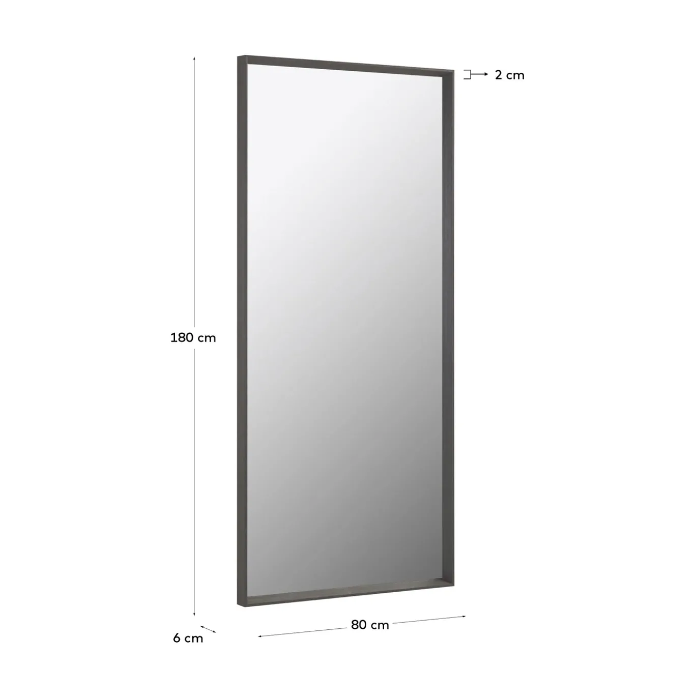 Kave Home Spiegel Nerina Zwart 80x180cm