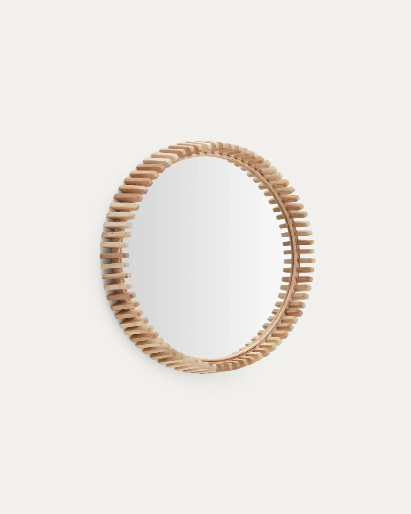 Kave Home Spiegel Polke Teakhout Ø60cm