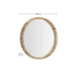 Kave Home Spiegel Polke Teakhout Ø60cm