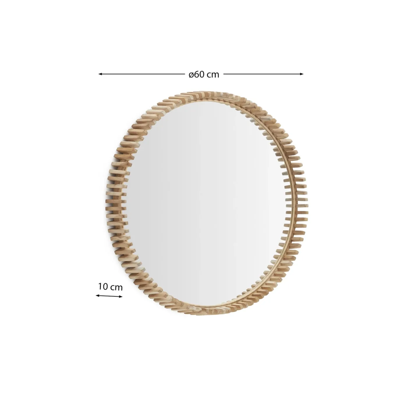 Kave Home Spiegel Polke Teakhout Ø60cm