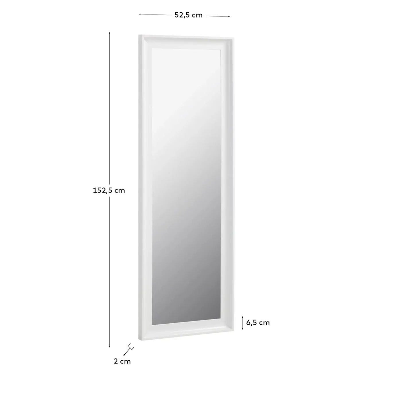 Kave Home Spiegel Romila Wit 52x152,5cm
