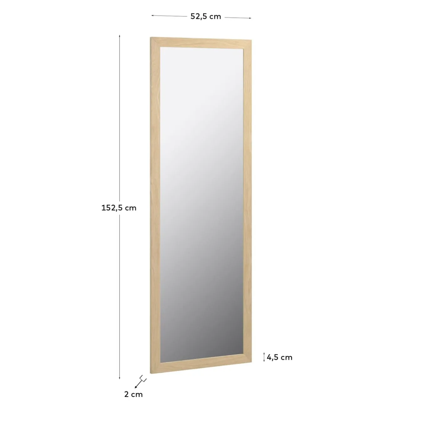 Kave Home Spiegel Wilany Naturel 52,5x152,5cm