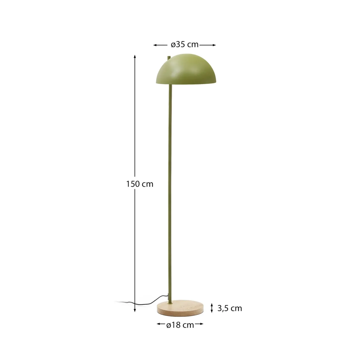 Kave Home Staande Lamp Catlar Essenhout Groen