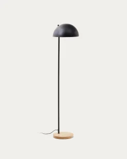 Kave Home Staande Lamp Catlar Essenhout Zwart