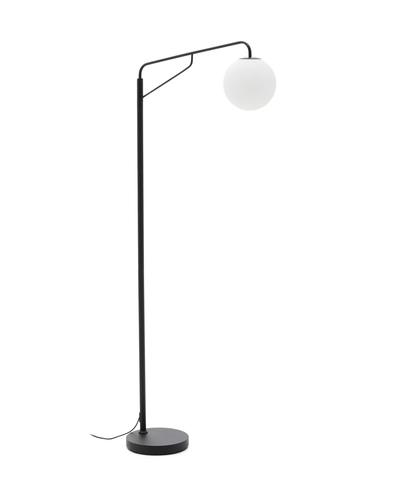 Kave Home Staande Lamp Eilo Zwart Staal en Gepolijst Glas