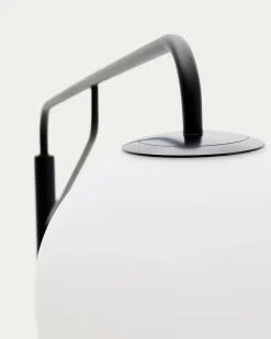 Kave Home Staande Lamp Eilo Zwart Staal en Gepolijst Glas