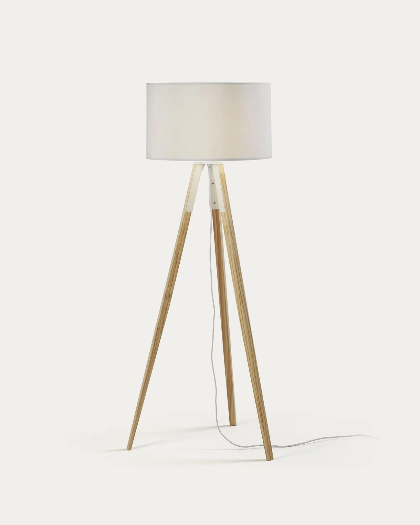 Kave Home Staande Lamp Iguazu Wit en Hout