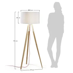 Kave Home Staande Lamp Iguazu Wit en Hout