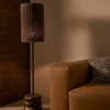 Kave Home Staande Lamp Kor Acaciahout Donkerbruin Jute