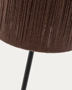 Kave Home Staande Lamp Kor Acaciahout Donkerbruin Jute
