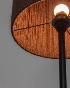 Kave Home Staande Lamp Kor Acaciahout Donkerbruin Jute