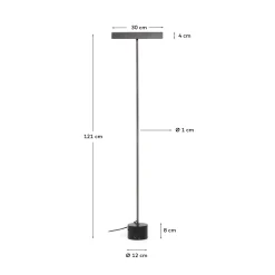 Kave Home Staande Lamp Lynor Geborsteld Metaal met Zwart Marmer