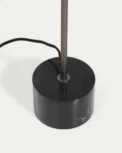 Kave Home Staande Lamp Lynor Geborsteld Metaal met Zwart Marmer