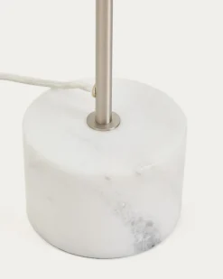 Kave Home Staande Lamp Lynor Geborsteld Metaal met Wit Marmer