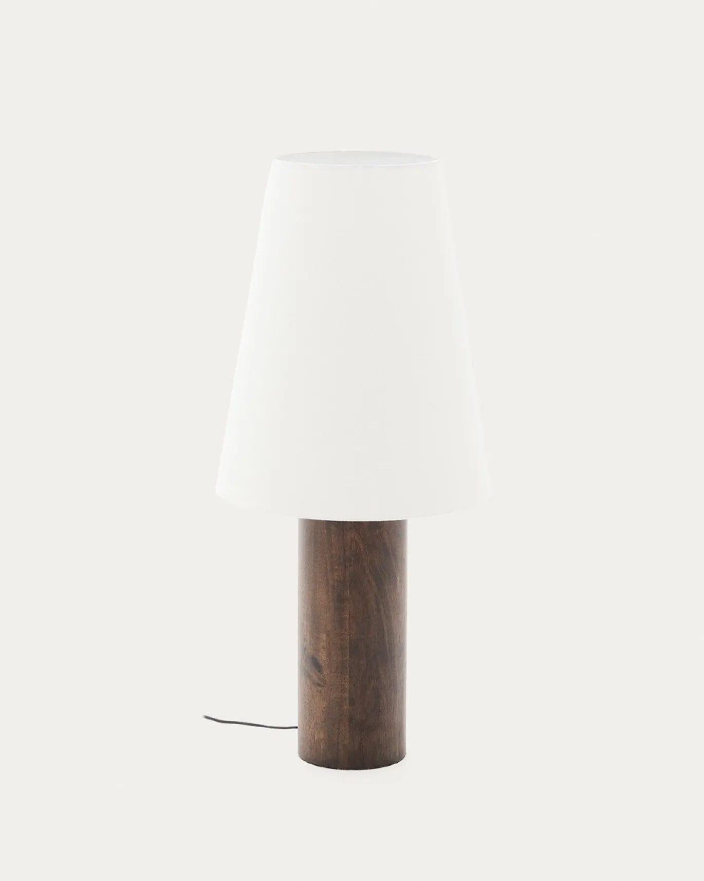 Kave Home Staande Lamp Marga Rubberhout Beige/Walnoot