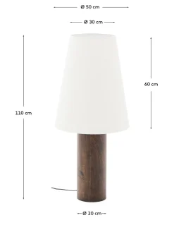 Kave Home Staande Lamp Marga Rubberhout Beige/Walnoot