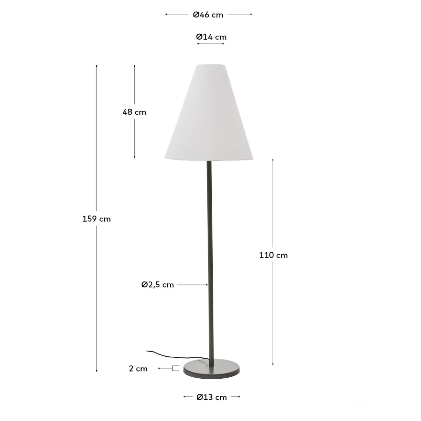 Kave Home Staande Lamp Navat Metaal Groen Gelakt