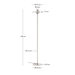 Kave Home Staande Lamp Nuvira Zilver Geborsteld Metaal