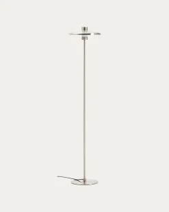 Kave Home Staande Lamp Nuvira Zilver Geborsteld Metaal