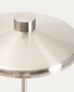 Kave Home Staande Lamp Nuvira Zilver Geborsteld Metaal