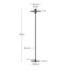 Kave Home Staande Lamp Nuvira Gesatineerd Zwart Metaal
