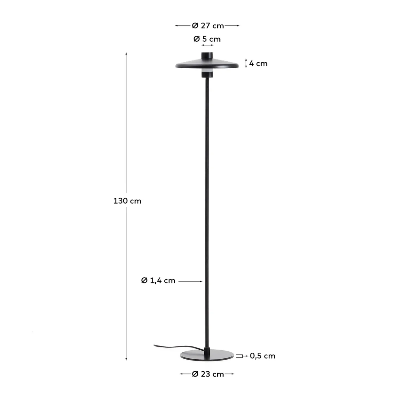 Kave Home Staande Lamp Nuvira Gesatineerd Zwart Metaal