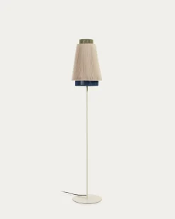 Kave Home Staande Lamp Yuvia Katoen Beige/Blauw