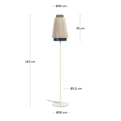Kave Home Staande Lamp Yuvia Katoen Beige/Blauw