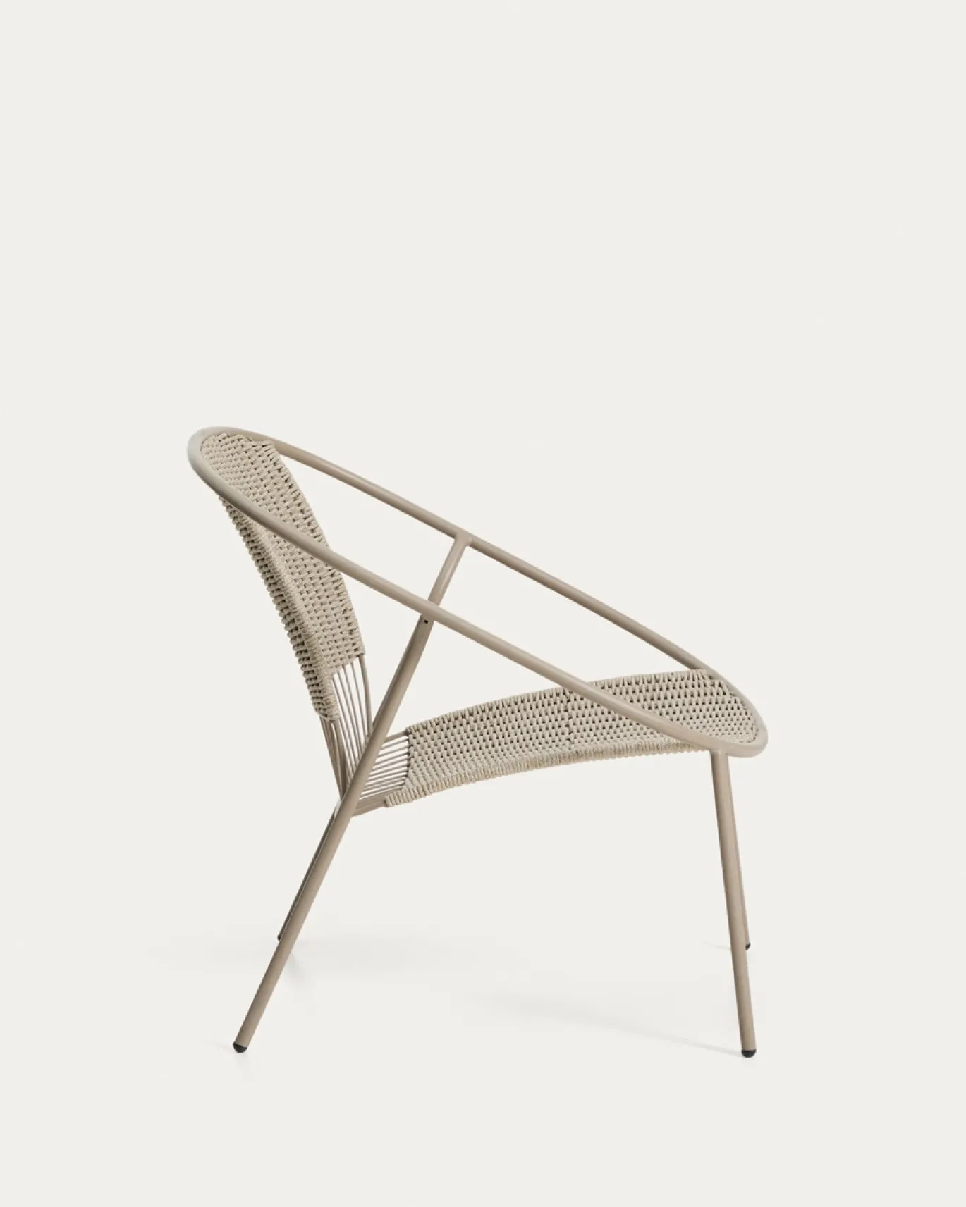 Kave Home Stapelbare Fauteuil Atrani Staal/Touw Taupe