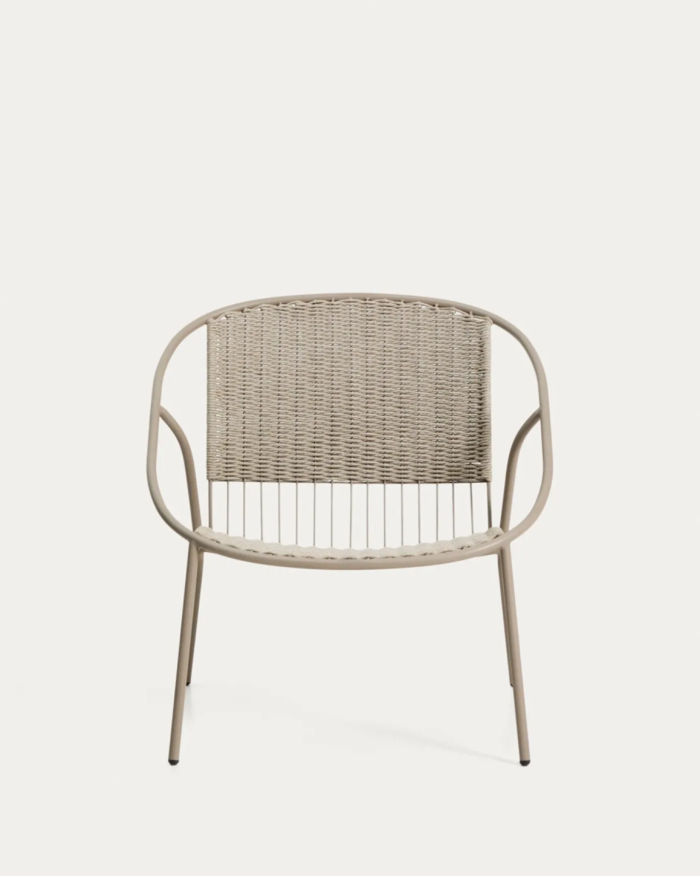 Kave Home Stapelbare Fauteuil Atrani Staal/Touw Taupe