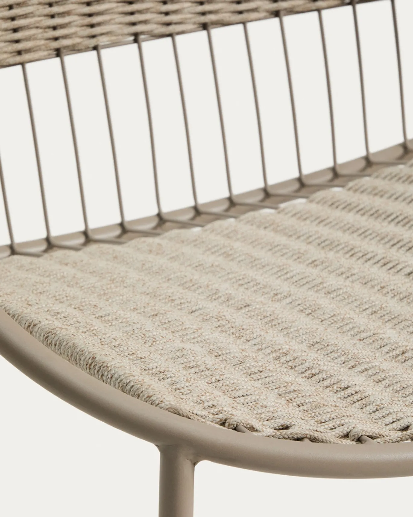 Kave Home Stapelbare Fauteuil Atrani Staal/Touw Taupe