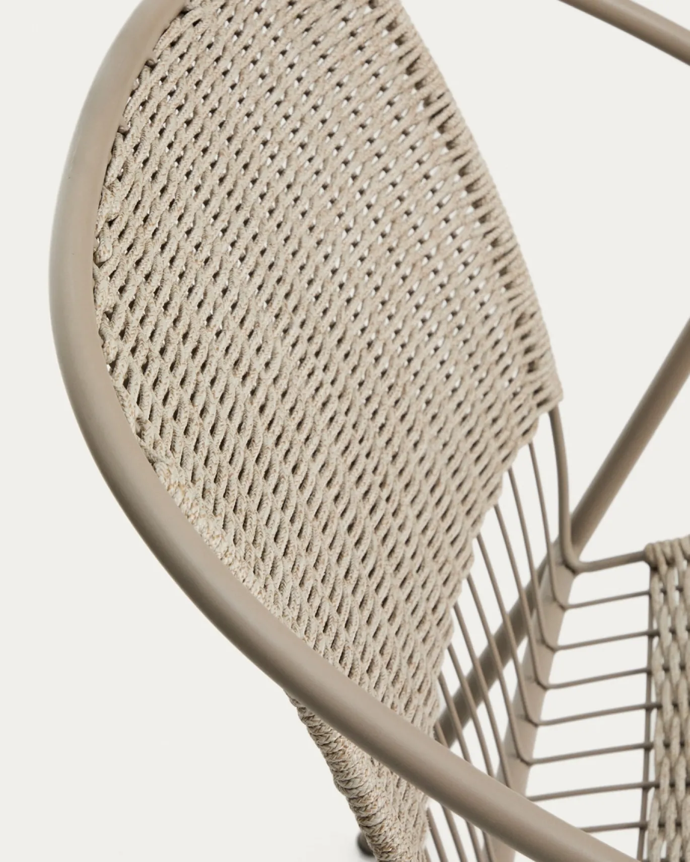 Kave Home Stapelbare Fauteuil Atrani Staal/Touw Taupe