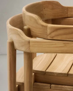 Kave Home Stapelbare Stoel Icaro Massief Teakhout Naturel