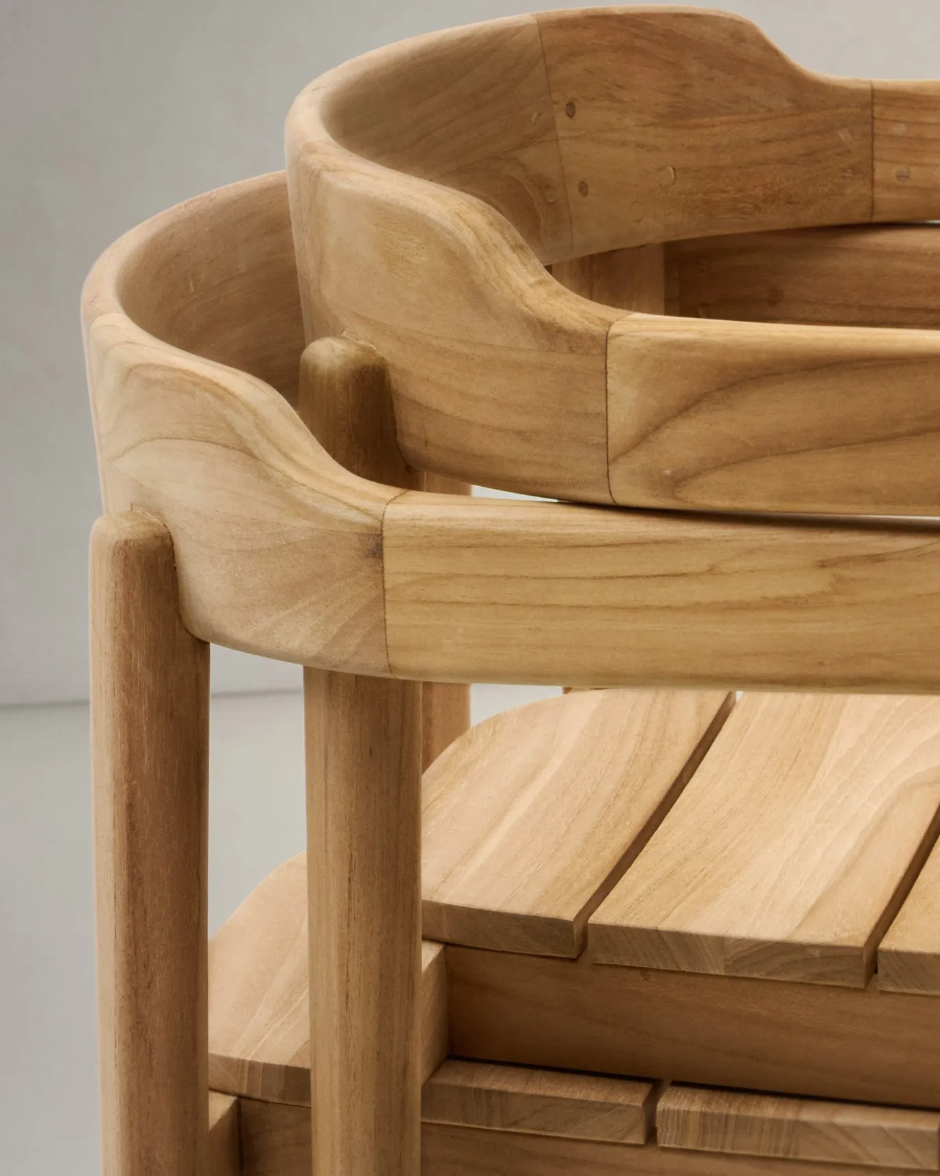 Kave Home Stapelbare Stoel Icaro Massief Teakhout Naturel