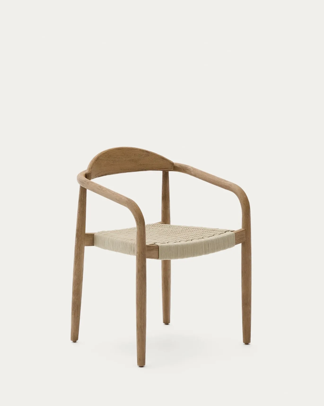 Kave Home Stapelbare Stoel Nina Acaciahout en Ecru Touw